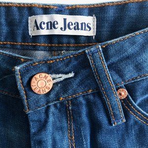 ACNE Studios Women's Hug Boyfriend Jeans 25 / 32 Blue "Diner" Wash